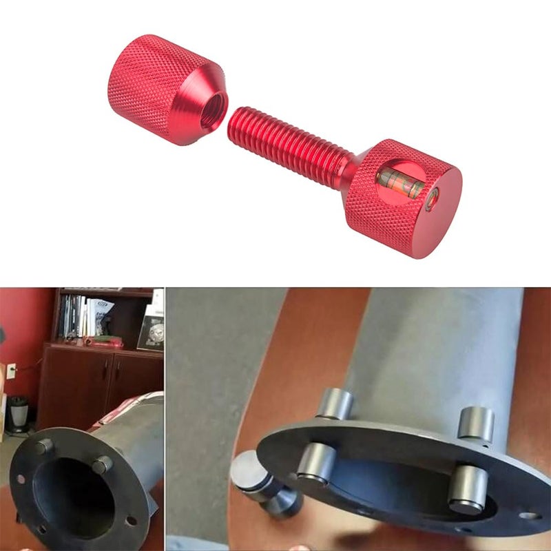 CNRAQR 1-1/8" Two Hole Pins Built-in Level 6061 Aluminum 2 Hole Flange Alignment Pin with Anodized Oxide Red Finish 4Pcs - Image 4